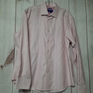 Egara‎ Shirt Men's size Extra Large Slim Fit Pink Button Front Long Sleeve